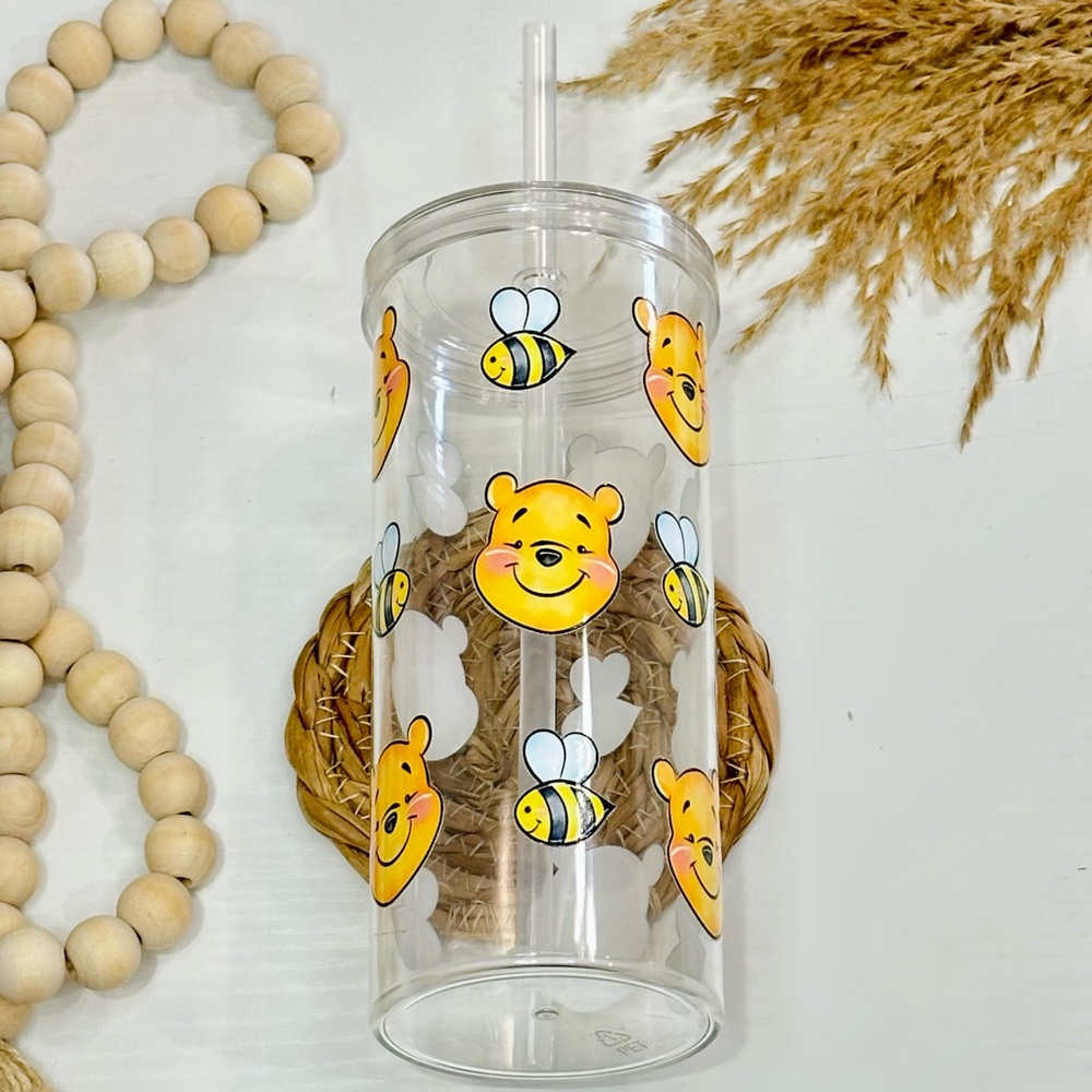 Winnie The Pooh Cartoon Handmade Custom Plastic Cup 20oz